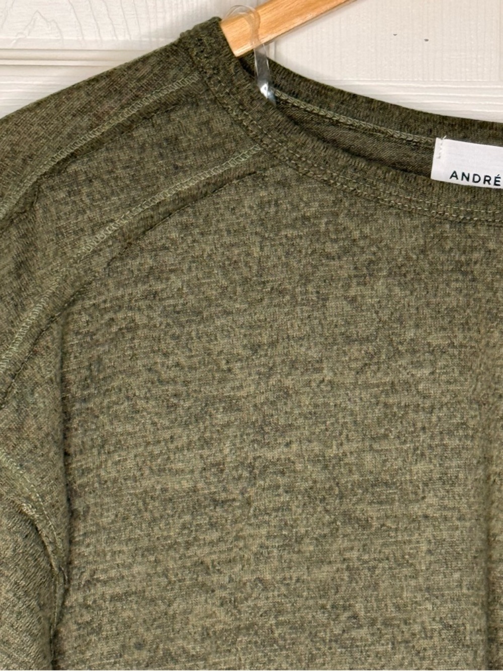 Andrée by Unit Olive Green Lightweight Knit Pullover Sweater Sz S M L XL NWT - Picture 3 of 10